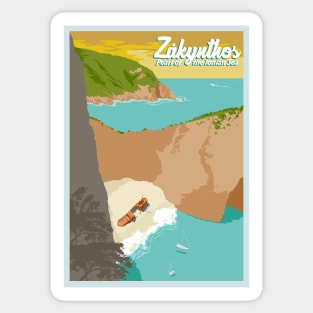 Travel Poster Zakynthos, Greece, Europe Sticker